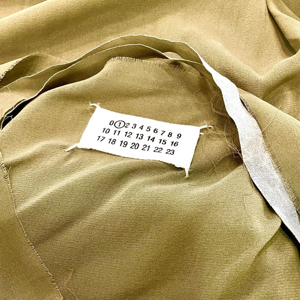 Maison Martin Margiela Silk Draped Asymmetric Top w/Long Train Sheer IT44 - Picture 7 of 12